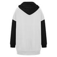 thumbnail image 7 of Womens Long Hoodies Pullover,Women's Patchwork Zipper Long Sleeve Hooded Sweatshirts with Pockets Fall Winter Fashion Casual Loose Coat Tops, 7 of 7
