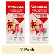 (2 pack) Vamousse Complete Lice Kit with Treatment Mousse, Daily Shampoo & Lice Comb, 6 oz