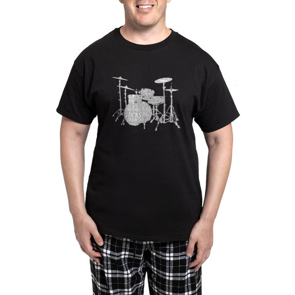 CafePress - Drum Set Pajamas - Men's Dark Loose Fit Cotton Pajama Set