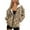 Brown Leopard Print, variant on Red Spider Womens Full Zip Hoodie Slight Stretch Loose Oversized Casual Sweatshirts Size S Soft Casual Comfy Gym Tops Warm Workout Sweatshirts