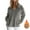 Gray, variant on Womens Fleece Pullover Long Sleeve Jacket Button Down Fuzzy Sweatshirt Warm Outwear with Pockets