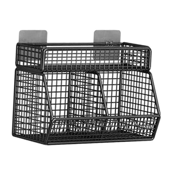 Cesta de almacenamiento BLESIY Cesta organizadora colgante de pared de metal 2 rejillas
