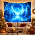 thumbnail image 3 of Waterfalls and Moonlit Mountains in Cave Scene Dreamy Celestial Wall Art for Space Lovers Nature Landscape Decor Housewarming Gift Tapestry Wall Hanging for Living Room and Dorm, 3 of 7