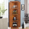 thumbnail image 3 of HSUNNS 4-Tier 72" Tall Corner Kitchen Pantry Storage Cabinet with 8 Doors, Freestanding Cupboard Storage Cabinet with Shelves, Home farmhouse bookshelf Cabinet for Kitchen, Bathroom, Living room, Oak, 3 of 11
