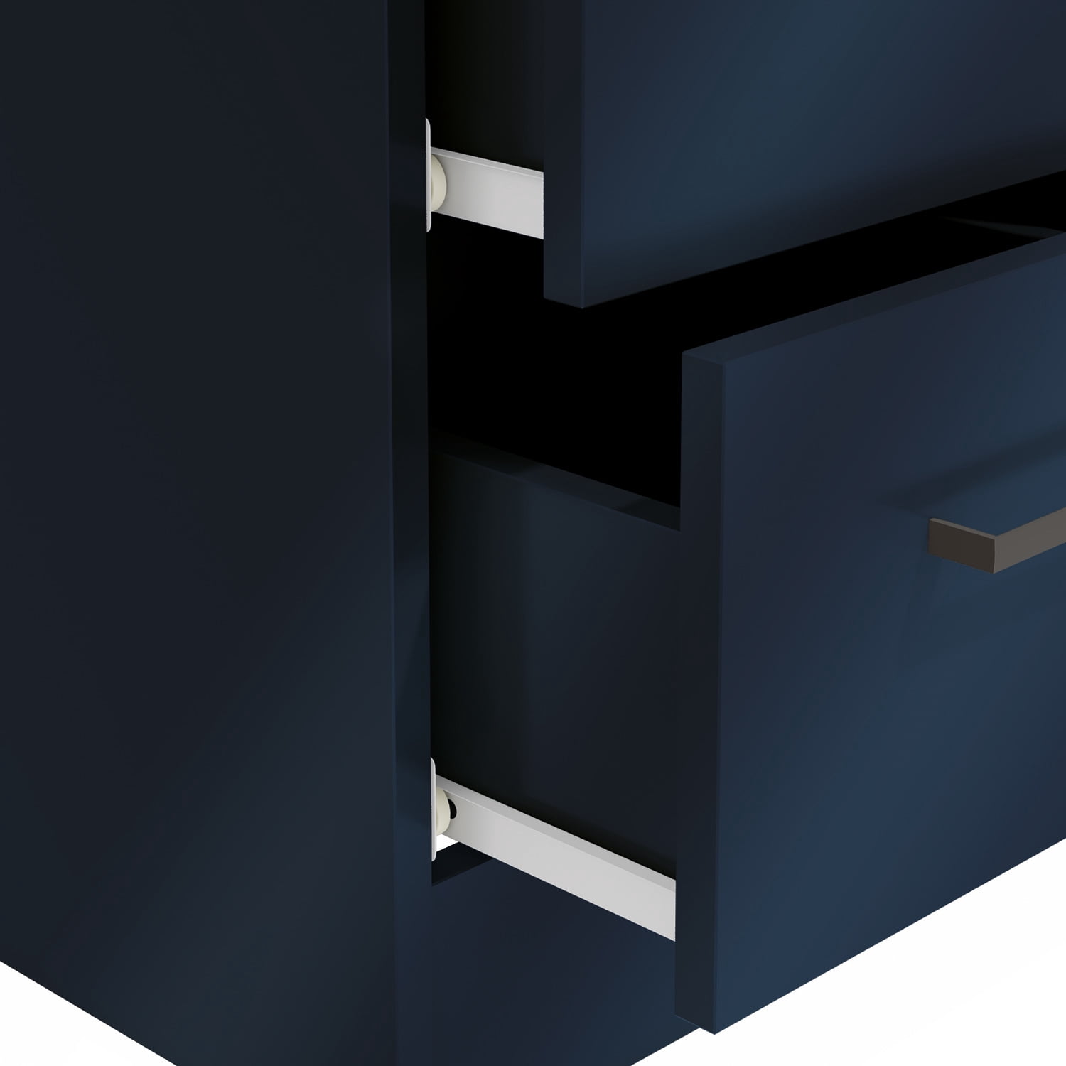 Kappesberg Jolyne 2-Drawer Nightstand Set of 2, Blue with Black Handles – Modern Bedroom Storage for Adults and Teens