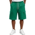 thumbnail image 6 of Men's Cargo Sweat Shorts Casual Drawstring Elastic Waist Athletic Workout Gym Jogger Shorts with Pockets,3XL, 6 of 8