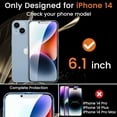 thumbnail image 2 of TEMOGU-3+3 Pack Privacy Screen Protector for iPhone 14 6.1-Inch with 3 Pack Camera Lens Protector, Anti Spy Tempered Glass Film 9H Hardness Case Friendly, 2 of 4