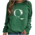 thumbnail image 3 of Pompotops Hiver Femmes Décontracté Manches Longues Hauts Dames Imprimé Chandail Blouse T-Shirt Chandail Liquidation, 3 of 4