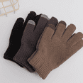 thumbnail image 5 of Guantes de invierno para pantalla táctil, cálidos guantes de punto con forro de lana y puños elásticos., 5 of 5