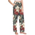 thumbnail image 2 of FORMRS Women's Pajama Pants with Pockets Soft Comfy Loungewear Sleep Bottom, Sizes S-2XL, White Christmas Leaves, 2 of 8