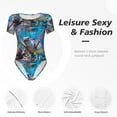 thumbnail image 4 of Cauagu Combinaison de Natation Tortue de Mer pour Femmes Col Rond Manches Courtes T-Shirts Hauts Combinaison Quotidienne-Petit, 4 of 7