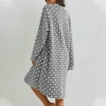 thumbnail image 5 of Arlun Full Zipper Polka Dot Print Robes for Women Fashion Long Sleeve Soft Comfy Flannel Loungewear Casual Loose Knee Length Fuzzy Winter Warm Sleepwear Bathrobe Grey S, 5 of 8