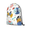 thumbnail image 2 of XMXT Drawstring Backpack, Cartoon Colorful Dogs Design Waterproof Gym Bag for Women, m, 2 of 8