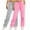 A Pink, variant on 2PC Sweatpants for Women High Waisted Casual Solid Sport Pants Trendy Elastic Long Pants Trousers with Pockets
