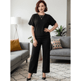 thumbnail image 2 of Conjunto 2 Piezas Casual Chic para Mujer Unitalla, Blusa de Manga Corta y Pantalón Cómodo, Estilo Elegante y Sofisticado para Mujer, 2 of 5