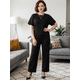thumbnail image 2 of Conjunto 2 Piezas Casual Chic para Mujer Unitalla, Blusa de Manga Corta y Pantalón Cómodo, Estilo Elegante y Sofisticado para Mujer, 2 of 5