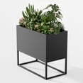 thumbnail image 4 of MAYEERTY 36*18"Large Metal Planter with Shelves & Drainage Holes for Tall Plants & High-Traffic Areas, Black, 4 of 7