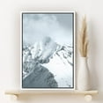 thumbnail image 2 of PixonSign Framed Canvas Print Wall Art Snow Capped Mountain Peak in Fog Nature Wilderness Photography Realism Modern Landscape Expressive Metallic for Living Room, Bedroom, Office - 24"x36" White, 2 of 5