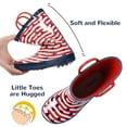 thumbnail image 3 of Landchief Toddler Rain Boots, Kids Rain Boots Waterproof Rubber Boots for Girls and Boys with Fun Patterns and Easy-On Handles, Size 8, Stripe Star, 3 of 7