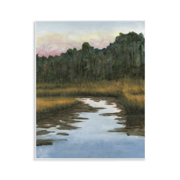 Stupell Industries Peace Stream in Nature Landscape & Nature Painting Unframed Art Print Wall Art, 11 x 14