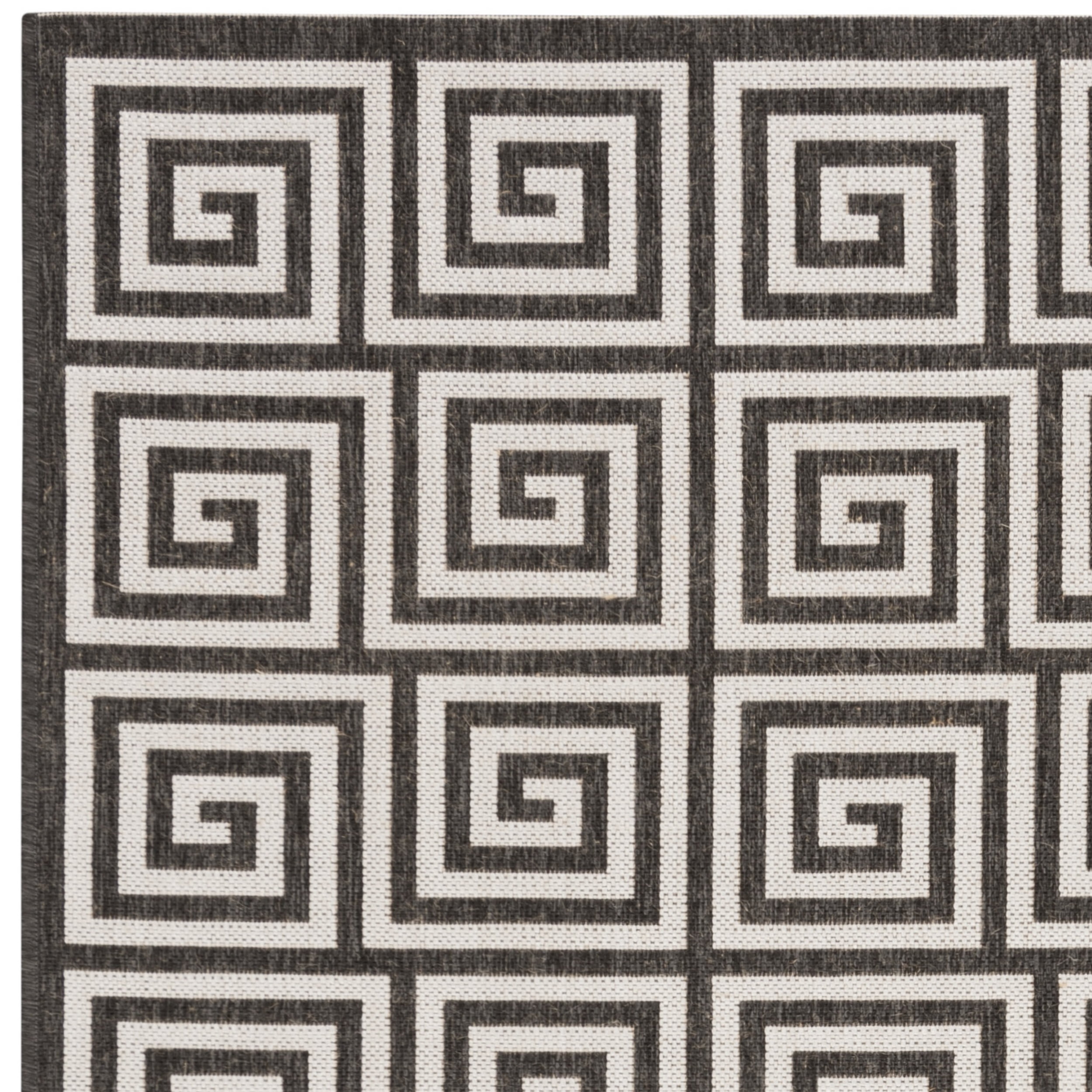 SAFAVIEH Beach House Johan Geometric Indoor/Outdoor Area Rug, Light Grey/Charcoal, 3' x 5'