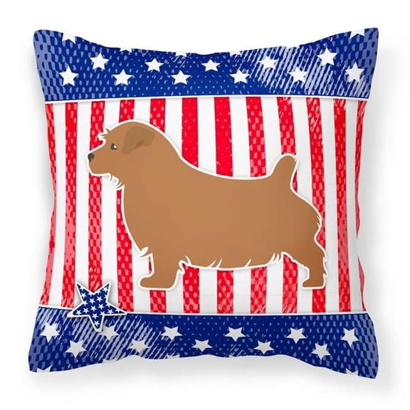 Carolines Treasures BB3309PW1414Patriotic Norfolk Terrier Fabric Decorative Pillow
