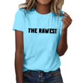 thumbnail image 1 of T-Shirts Grande Taille pour Femmes, T-Shirts à Manches Courtes Col Rond Imprimés, Blouse Tunique, T-Shirts Femmes Bleu Ciel m, 1 of 4