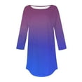 thumbnail image 3 of Aofany Womens Tops 3/4 Sleeve T shirts Casual Fall Clothing Fashion Crew Neck Gradient Tunic Top Blouses, 3 of 4