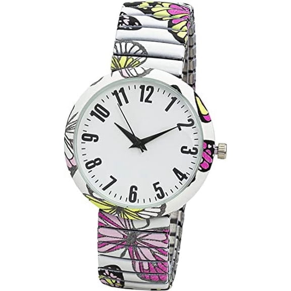 Blekon Collections Womens 38mm Case Artistic Designed Stretch Band Watch