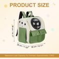 thumbnail image 2 of Uxcell Pet Backpack Carrier, Portable and Ventilated, Oxford Cloth, Dogs Cats and Small Animals Travel Bag 12.99", (Dark Green, 1 Pcs), Intended for Hiking / Camping / Traveling, 2 of 7