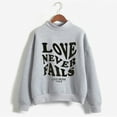 thumbnail image 3 of RQYYD Love Never Fails Sweatshirts for Women Long Sleeve Sweaters Crew Neck Letter Print Pullover Tops Holiday Cute Sweatshirts(Gray,S), 3 of 4