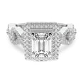 thumbnail image 3 of IGI Certified 2 Carat Emerald Shape Lab Grown Diamond Engagement Ring | 14K White Gold | Prestigia Criss Cross Halo Diamond Ring | FG-VS1-VS2 Quality Friendly Diamonds, 3 of 6