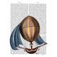 thumbnail image 2 of Fab Funky 15x18 White Modern Wood Framed Museum Art Print Titled - AirShip with Blue Sails, 2 of 4
