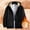 #001-Black, variant on Mens Jacket Long Sleeve Fleece Hoodies Big and Tall Full Zip Sherpa Jackets Winter Thick Plus Size Coats with Hood Gray 3XL