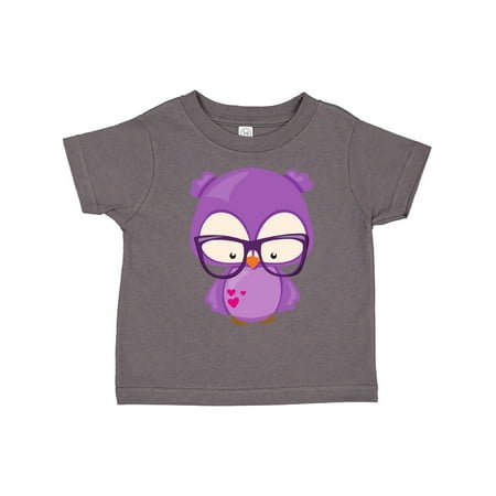 

Inktastic Valentine s Day Owl Purple Owl Glasses Hearts Gift Toddler Boy or Toddler Girl T-Shirt