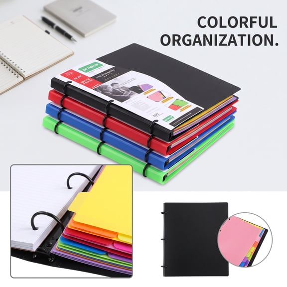 3-Ring Binder with Removable Dividers for School Office, US Standard Organizer for Documents Reports Presentations - 8.5x11 Inch (Black)