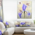 thumbnail image 1 of Blue Flower with Butterflies Sketch - Floral Canvas Art Print, 1 of 3
