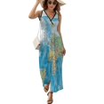 thumbnail image 2 of World Chart WORLD MAP Print Sleeveless Dress Dresses Women Summer Evening Dresses Ladies Bohemia Long Dresses, 2 of 9