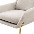 thumbnail image 2 of Contemporary Upholstered Metal Accent Chair - Cream / Gold, 2 of 5