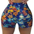 thumbnail image 2 of Lsque Colorful Fall Leaves Pattern High Waisted Biker Shorts for Women-Tummy Control Fitness Athletic Workout Running Yoga Gym Shorts,Moisture-Wicking-Medium, 2 of 9