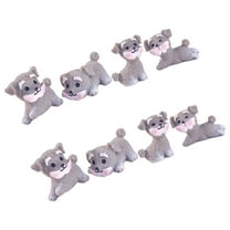 Worgeous 8pcs Miniature Schnauzer Dog Statues Resin Puppy Sculptures For Home Decor Dog Figurines For Indoor And Outdoor Decoration