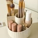 thumbnail image 5 of Organizador de maquillaje giratorio de 360 grados, bandeja transparente para guardar cosméticos con compartimento, organizador para brochas de maquillaje, brillo de labios, mueble de baño, tocador, 5 of 6