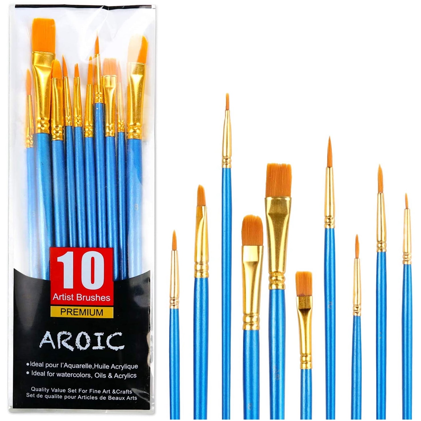 Vikakiooze Markers For Kids Back To School Supplies, Acrylic Paint Brush  Set 2Packs/20 Pcs Nylon Hair Brushes For All Purpose Oil