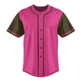 thumbnail image 3 of Pink Baseball Jersey for Men Hip Hop Hipster Button Down Shirts Sports Uniforms, 3 of 5