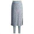 thumbnail image 3 of VOOPET Women Two Pieces Pencil Skirt With Leggings High Waist Winter Warm Fleece Long Bodycon Fake Skirt Pants, 3 of 9