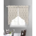 thumbnail image 3 of Beige Grey Baroque Swag Valances for Windows, Abstract Art Floral Pattern Rod Pocket Sheer Valances for Large Windows, Swag Toppers Light Filtering for Kitchen Living Room 2 Panels 36''x45'', 3 of 6