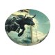 thumbnail image 1 of Disketp Bull Charging Through Waves Funda Redonda para Taburete, Funda de Cojín para Silla de Bar Suave y Elástica-13 inch, 1 of 7
