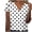 White, variant on Staron Summer Tops for Women Polka Dot Blouse Casual Short Sleeve V Neck Round Collar Fashion Shirt, Green L