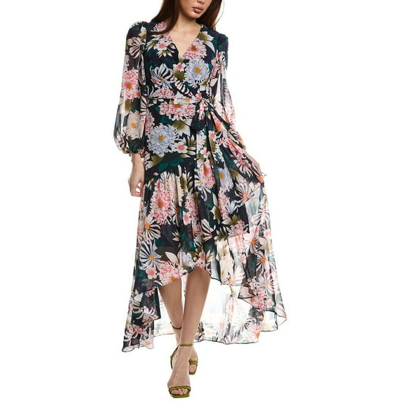 Eliza J womens Tiered Maxi Dress, 6, Black