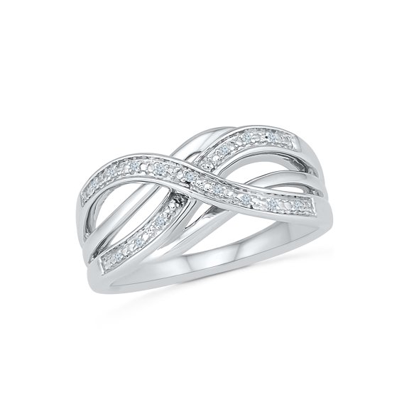 STERLING SILVER 0.03 CTTW WHITE DIAMOND FASHION RING